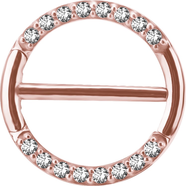 RG 316 JEWELLED DOUBLE NIPPLE CLICKER RING