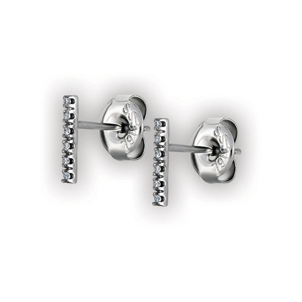 SS 316 LONG BAR STUDS W/ MICROPAVE SETTING (PAIR) WH