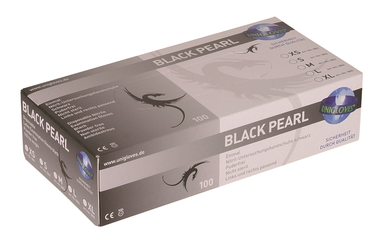 GANTS NITRILE BLACK PEARL - 100 unités