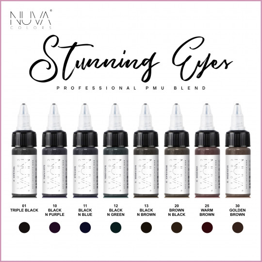 Encres Nuva Colors PMU - Set 8x15ml - EYELINER COLLECTION