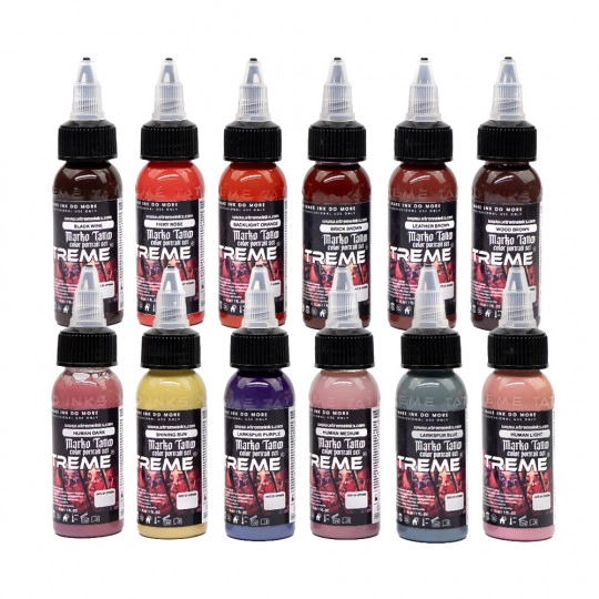 Encres XTreme Ink - 12x30ml - MARKO TATTOO COLOR PORTRAIT SET