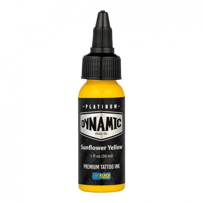 ENCRE DYNAMIC PLATINUM TATTOO INK REACH - SUNFLOWER YELLOW 30ml - CONFORME REACH