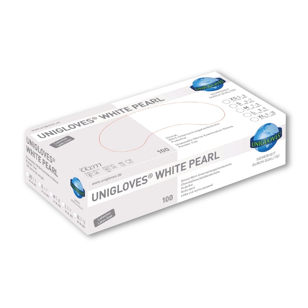 GANTS NITRILE WHITE PEARL - 100 unités