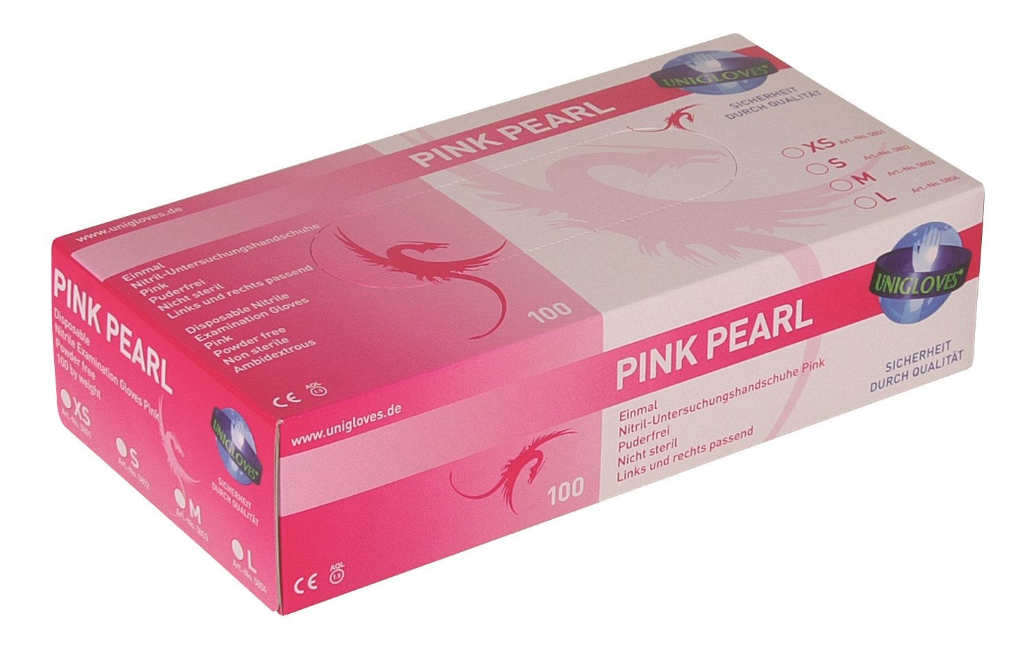 GANTS NITRILE PINK PEARL - 100 unités