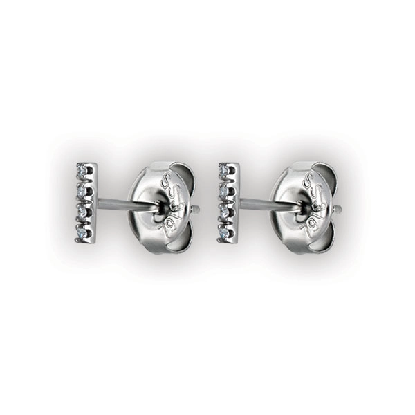 SS 316 SHORT BAR STUDS W/ MICROPAVE SETTING (PAIR) WH