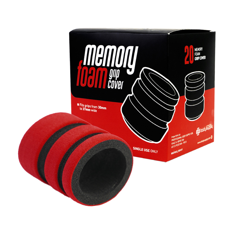 Surmanchons en mousse à memoire de forme BodySupply - Rouge/Noir - 20 unités