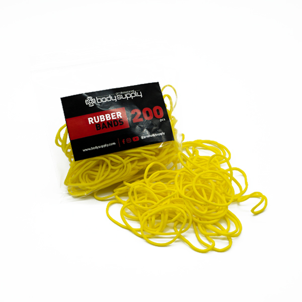 Élastiques colorés BodySupply 200 unités - Jaune