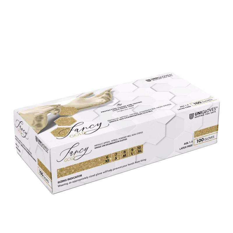 GANTS NITRILE FANCY GOLD - 100 unités 