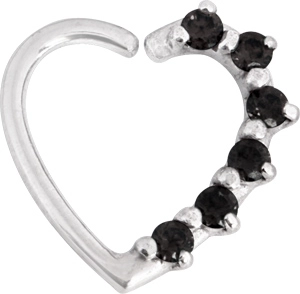SS 316 ANNEALED HEART RING PRONG SET W. ZIRCONIA (LEFT)