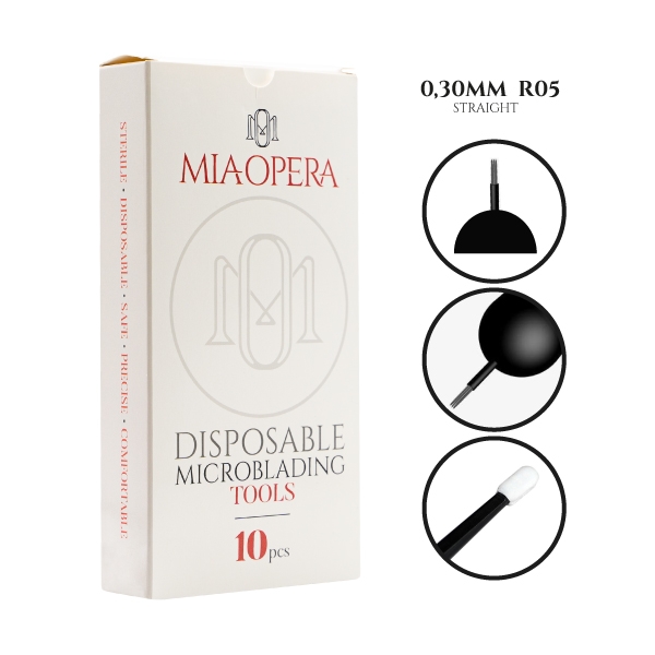 Outils jetables pour MicroBlading de MiaOpera - 10pcs - 0,30mm R05 Straight