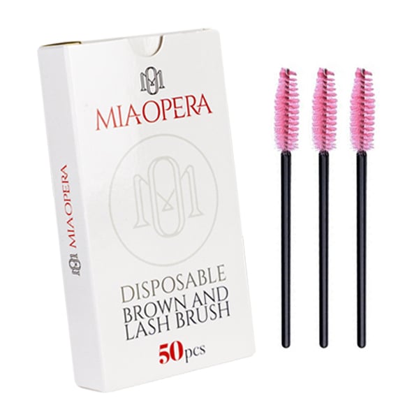 Brosse à sourcils et à cils noire MiaOPera - 50pcs